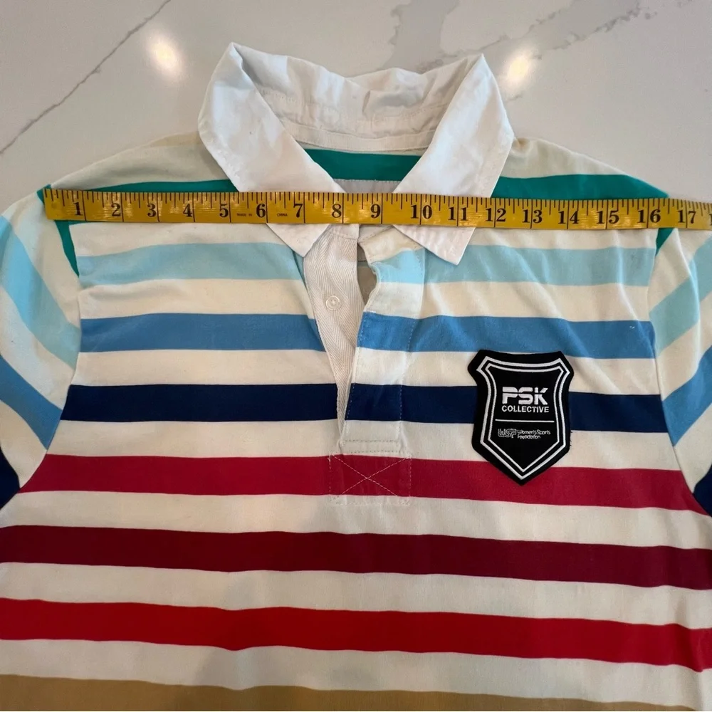 PSK Collective Rugby Equality Patch Collared Rainbow Top w/ WSF Sleeve Patch, S - Picture 12 of 14